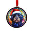 Labradoodle Black in Santa Hat Suncatcher Decoration